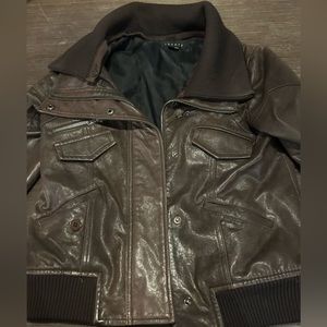 Theory AUTHENTIC women’s leather bomber jacket size Sm.